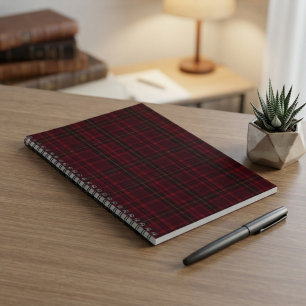 Elegant Burgundy Tartan Notebook
