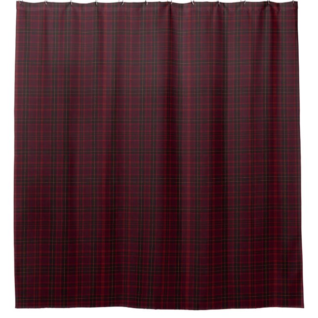 Elegant Burgundy Tartan Shower Curtain (Front)
