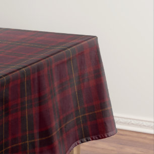 Elegant Burgundy Tartan Tablecloth