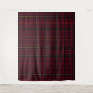 Elegant Burgundy Tartan Tapestry