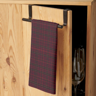 Elegant Burgundy Tartan Tea Towel