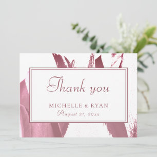 Elegant Burgundy Tulip Floral Wedding Thank You Card