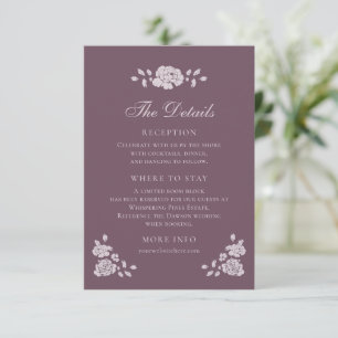 Elegant Burgundy Vintage Floral Details Enclosure Card