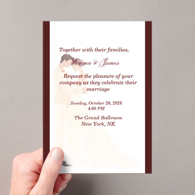 Elegant Burgundy Wedding Invitation  (Insitu (Handheld))