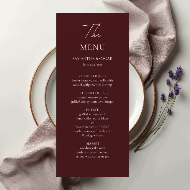 Elegant Burgundy Wedding Menu (Creator Uploaded)