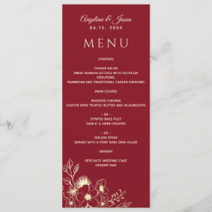 Elegant Burgundy Wedding Menu