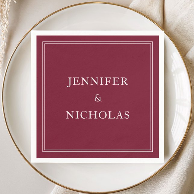 Elegant Burgundy Wedding Napkin (Elegant Burgundy Wedding Napkins)