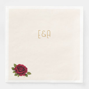 Elegant Burgundy Wedding Paper Napkin