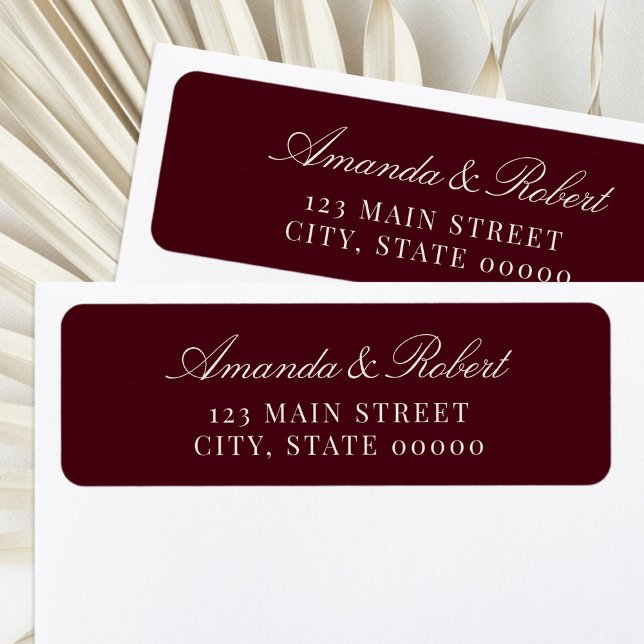 Elegant Burgundy Wedding Return Address (Creator Uploaded)