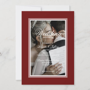 Elegant Burgundy Wedding save the date Invitation