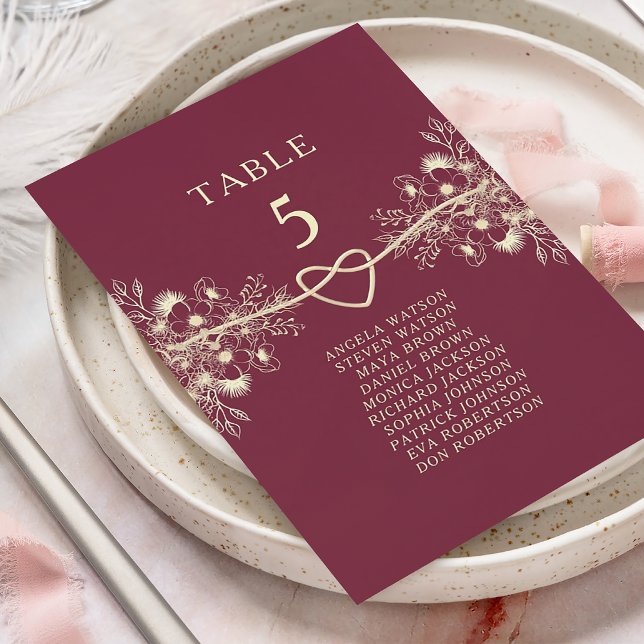 Elegant Burgundy Wedding Seating Chart (Creator Uploaded)