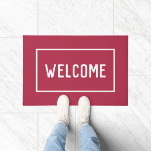 Elegant Burgundy Welcome Doormat