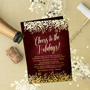Elegant Burgundy with Gold Confetti Holiday