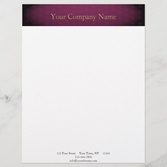 Elegant Burgundy with Gold Text Letterhead Template (Front)