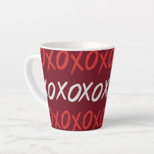 Elegant Burgundy XOXO Hugs and Kisses Latte Mug