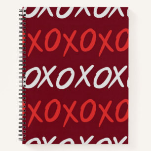 Elegant Burgundy XOXO Hugs and Kisses Notebook