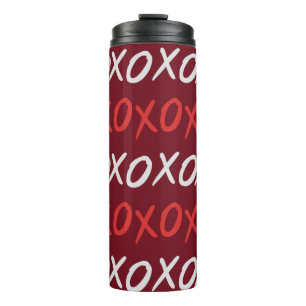 Elegant Burgundy XOXO Hugs and Kisses Thermal Tumbler