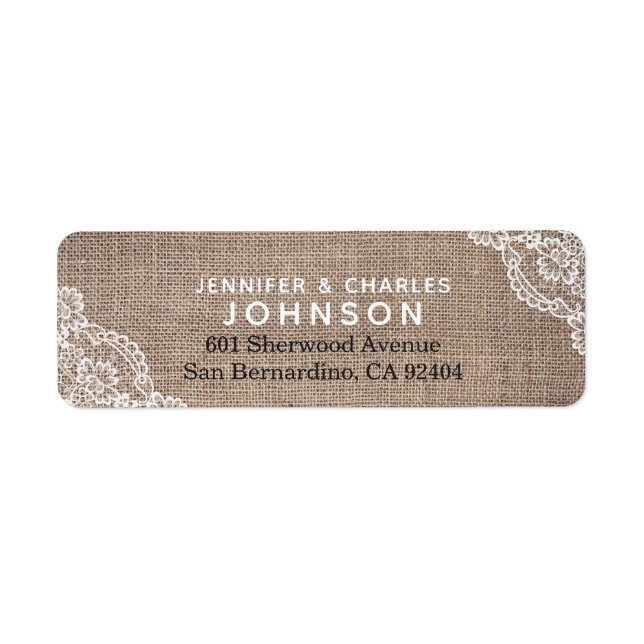 Elegant Burlap Lace Rustic Country | (Front)