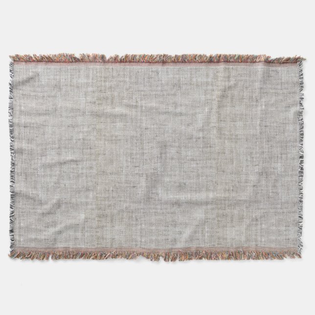Elegant Burlap Pattern Throw Blanket (Front)