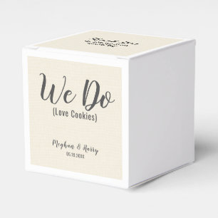 Elegant Burlap We Do Love Cookies Custom Favour Box