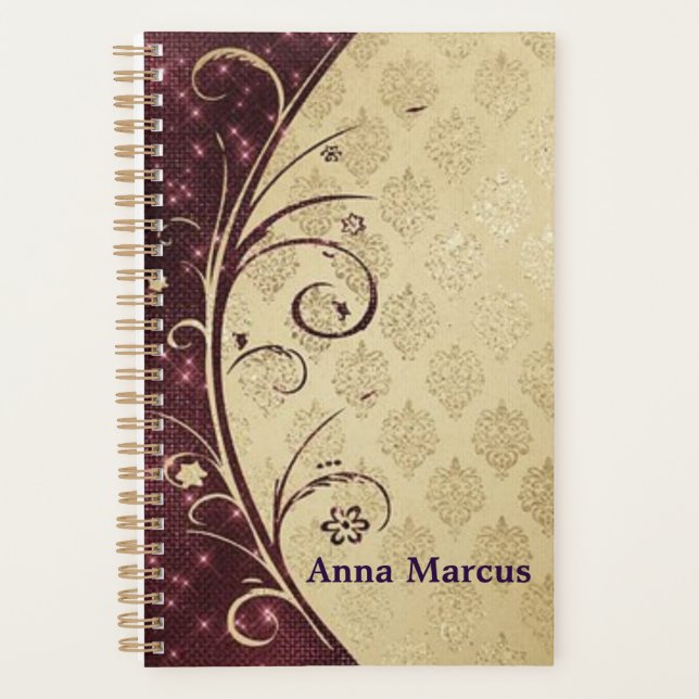 "Elegant Burnt Henna" Personalised Planner (Front)