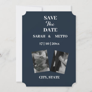 Elegant Burnt Orange 2 Photo Typography Save The D Invitation