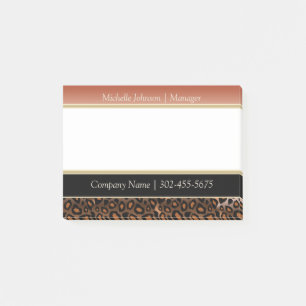 Elegant Burnt Orange and Black Jaguar Print Post-it Notes