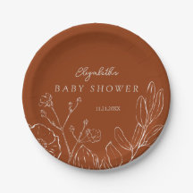 Elegant Burnt Orange Botanical Leaves 