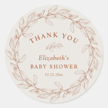 Elegant Burnt Orange Botanical Thank You