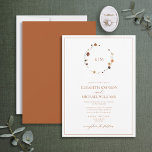 Elegant Burnt Orange Floral Crest Monogram Wedding Invitation<br><div class="desc">Are you getting ready for the big day? Make sure to start your wedding planning off right with this stunning Elegant Burnt Orange Floral Wreath Crest Monogram Wedding Invitation! Its minimalistic yet elegant design in a beautiful burnt orange hue will allow your special announcement to stand out from the crowd....</div>