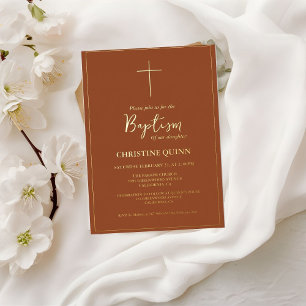 Elegant Burnt Orange & Gold Baptism & Christening 
