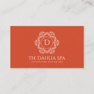 Elegant Burnt Orange Masseuse Spa Professional  Business Card