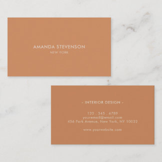 Elegant burnt orange professional business card
