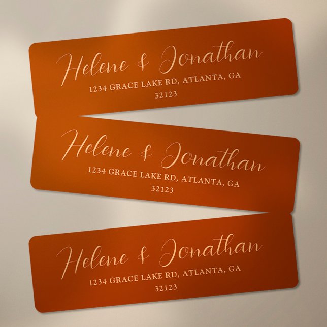 Elegant Burnt Orange Wedding Return Address (Creator Uploaded)