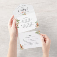 Elegant Burnt Orange Wedding w/ Perforated RSVP