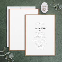 Elegant Burnt Orange & White Typography Wedding