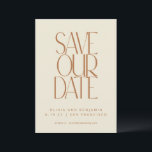 Elegant Burnt Rust Mid Century Modern Typography Save The Date<br><div class="desc">Elegant Burnt Rust Mid Century Modern Typography Save the Date</div>