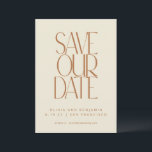 Elegant Burnt Rust Mid Century Modern Typography Save The Date<br><div class="desc">Elegant Burnt Rust Mid Century Modern Typography Save the Date</div>
