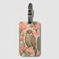 Elegant Burrowing Owl And Cactuses 