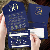 Elegant Business 30th Anniversary blue tear-off