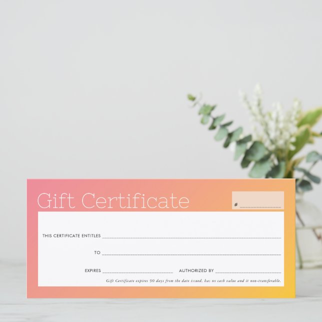 ELEGANT business beauty salon yellow pink ombre (Standing Front)