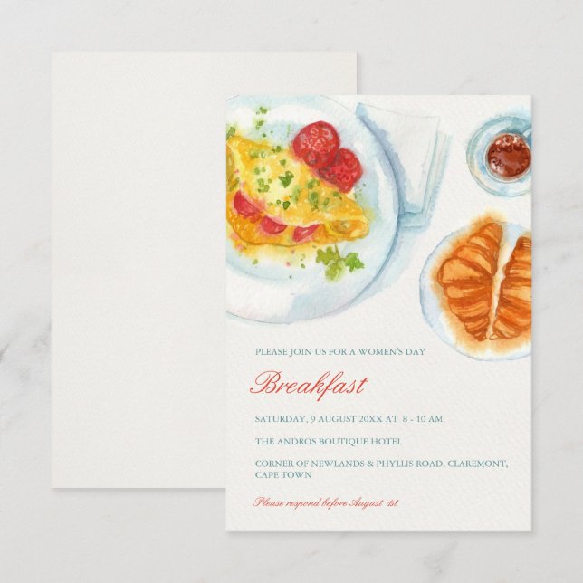 Elegant Business Breakfast Meeting Invitation (Front/Back)