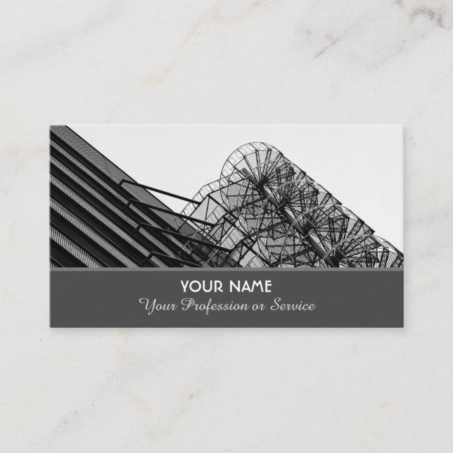 Elegant business card for escalator experts (Front)