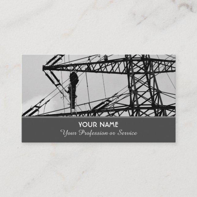 Elegant business card for high voltage experts (Front)