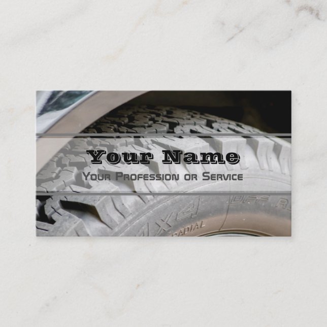 Elegant business card for wheel and tire experts (Front)