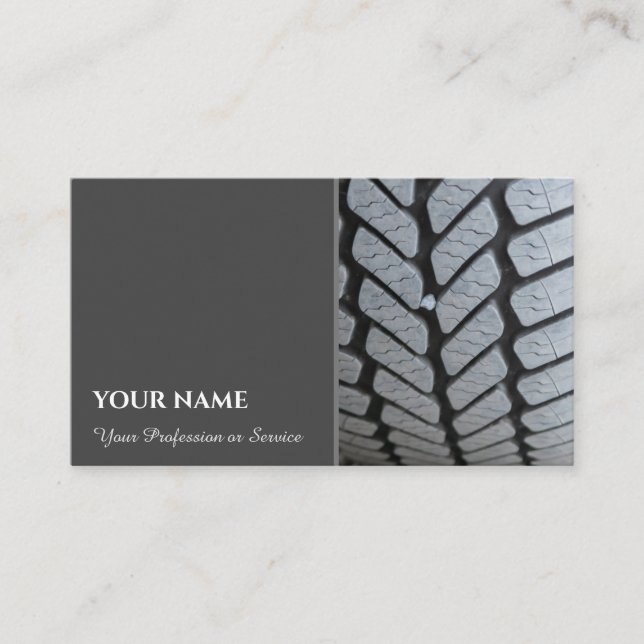 Elegant business card for wheel and tire experts (Front)