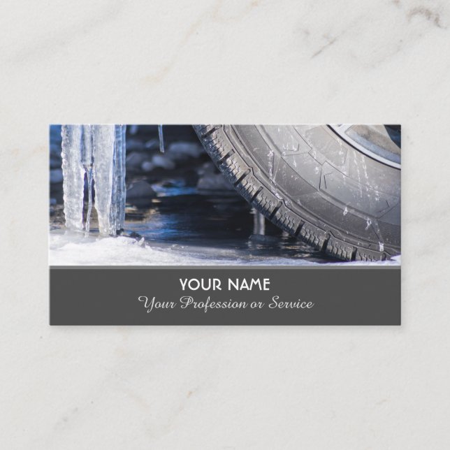 Elegant business card for wheel and tire experts (Front)