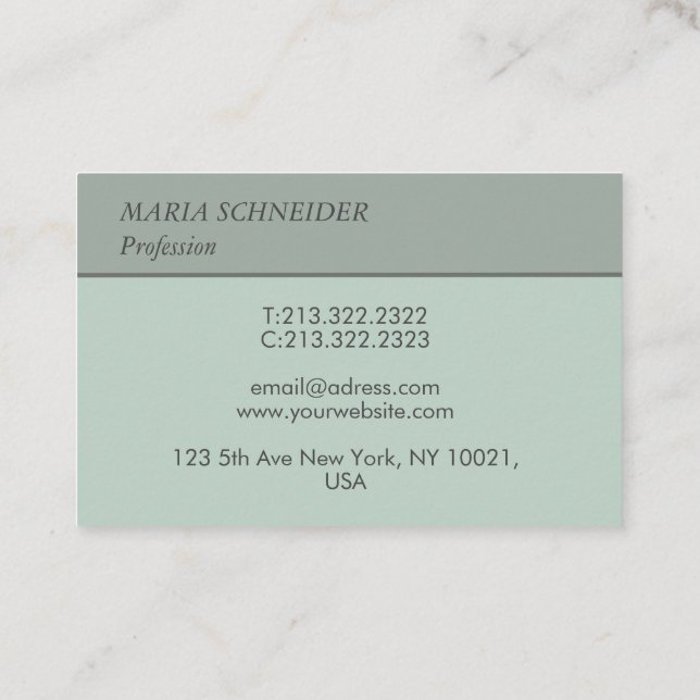 Elegant Business Card for Women (Back)