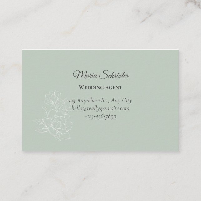 Elegant Business Card Green Gold (Back)