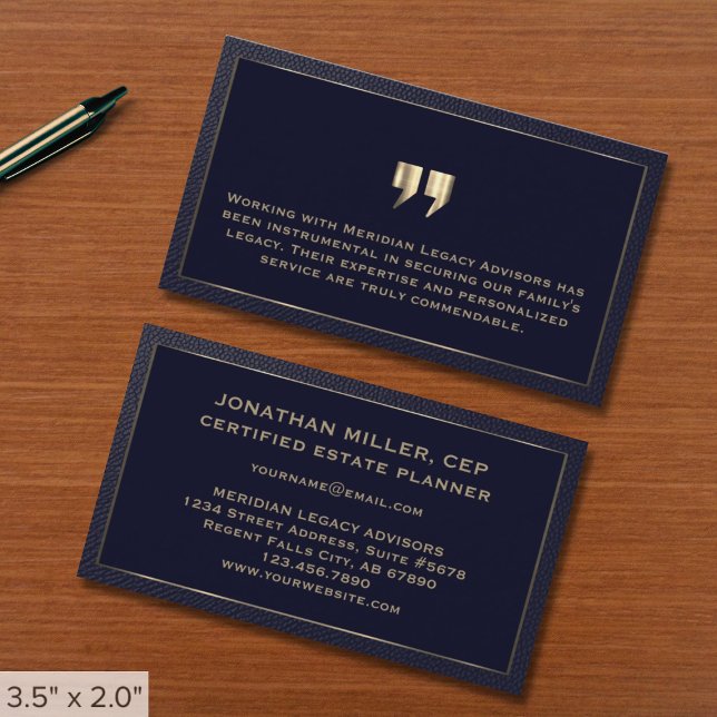 Elegant Business Card with Testimonial (Creator Uploaded)